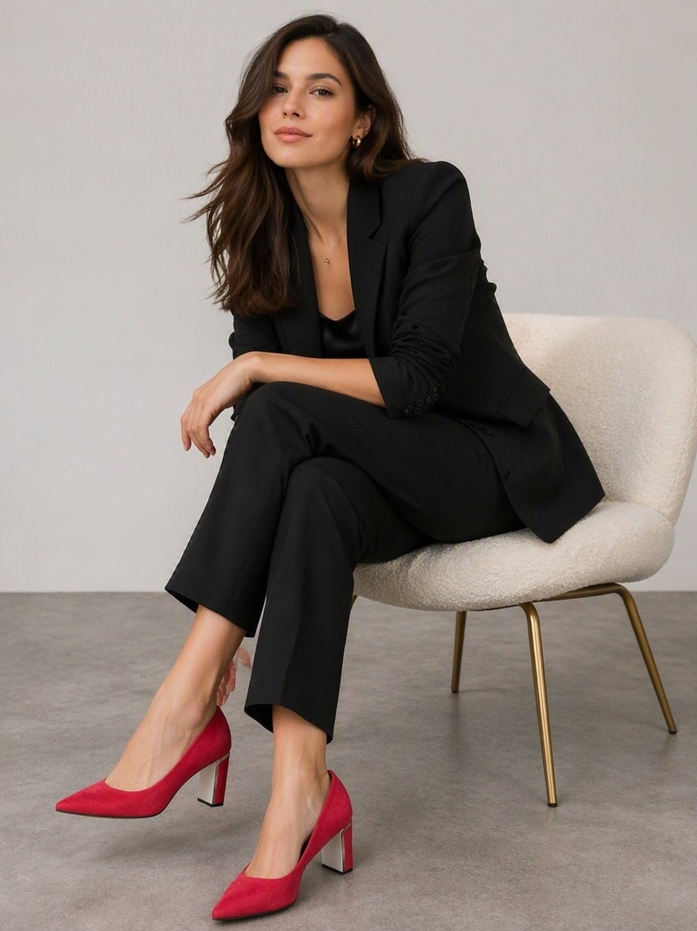 ALFANI Red Faux Suede Heels